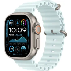 Apple Watch Ultra 2 49mm Natural Titanium Case with Ice Blue Ocean Band 2024